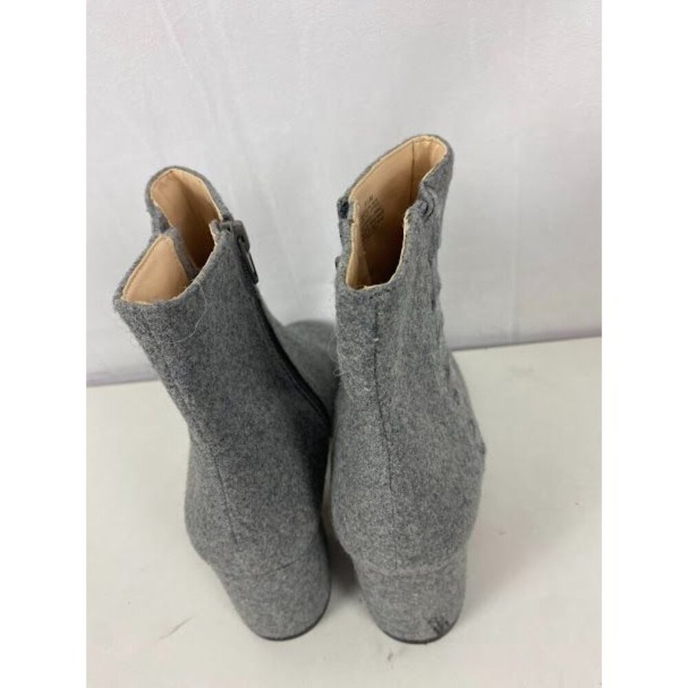 Nine West Gray Wool Dress Fabric Zip Ankle Boots Women's 9.5 - Picture 6 of 10